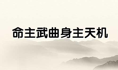 命主武曲身主天机  天机星属于什么星宿