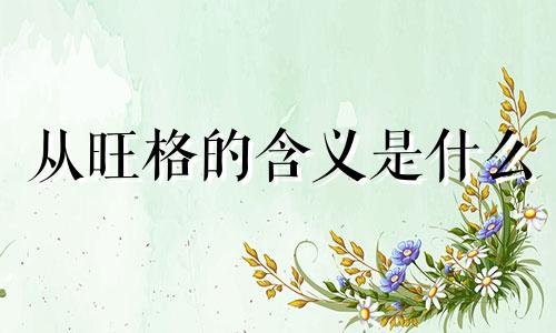 从旺格的含义是什么  从旺格的人具有哪些特点呢