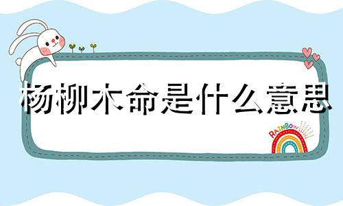 杨柳木命是什么意思  2002年壬午马人命运如何