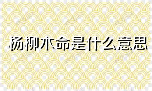 杨柳木命是什么意思  杨柳木命和什么命最配