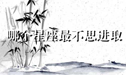 哪个星座最不思进取