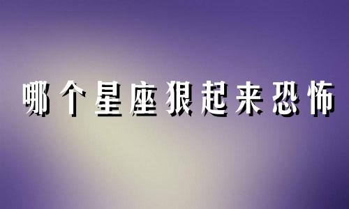 哪个星座狠起来恐怖