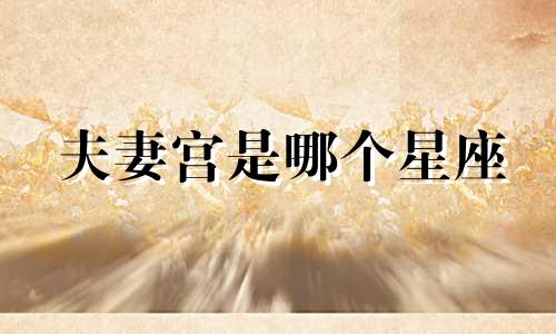 夫妻宫是哪个星座