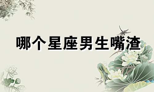 哪个星座男生嘴渣