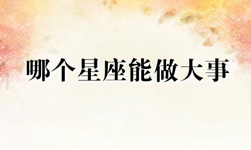 哪个星座能做大事