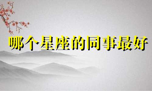 哪个星座的同事最好