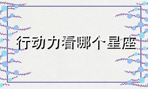 行动力看哪个星座