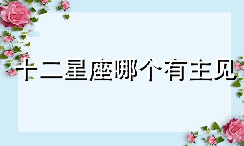 十二星座哪个有主见