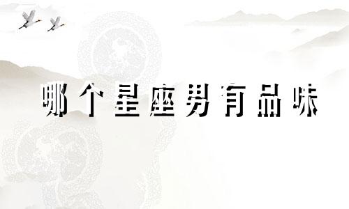 哪个星座男有品味