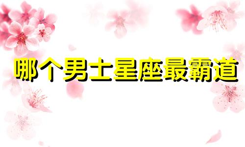 哪个男士星座最霸道