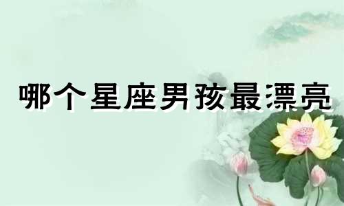 哪个星座男孩最漂亮