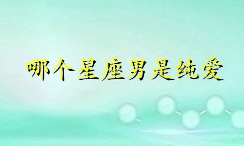 哪个星座男是纯爱