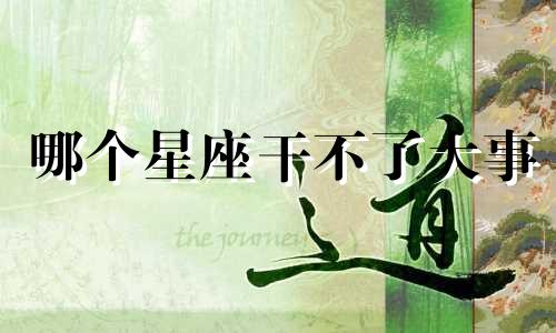 哪个星座干不了大事