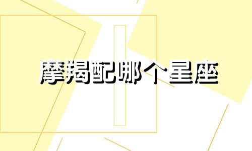 摩羯配哪个星座