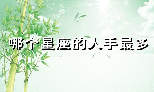 哪个星座的人手最多