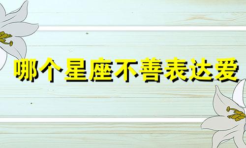 哪个星座不善表达爱