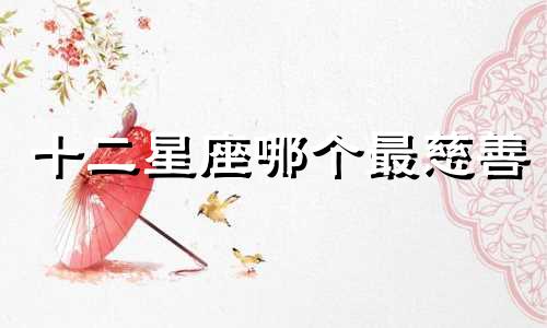 十二星座哪个最慈善