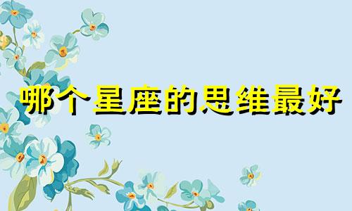 哪个星座的思维最好