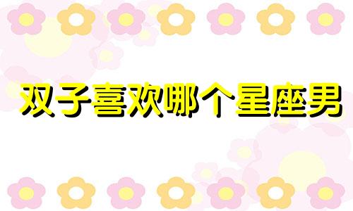 双子喜欢哪个星座男