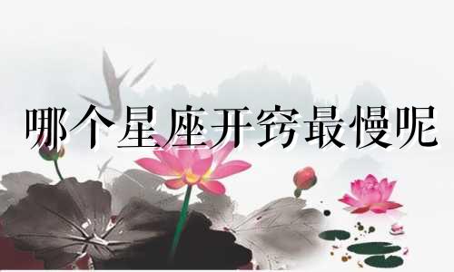 哪个星座开窍最慢呢