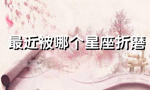 最近被哪个星座折磨