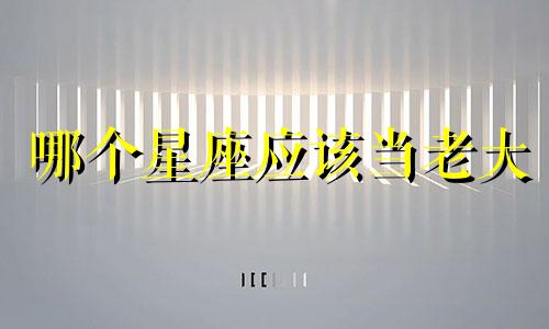 哪个星座应该当老大