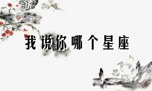 我说你哪个星座