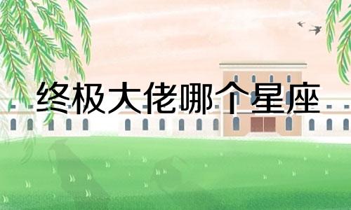 终极大佬哪个星座