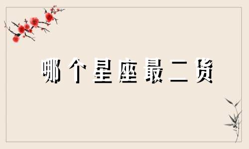 哪个星座最二货