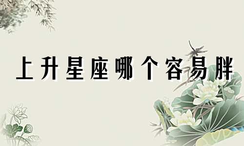 上升星座哪个容易胖