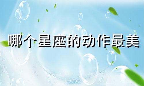 哪个星座的动作最美