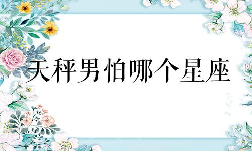 天秤男怕哪个星座