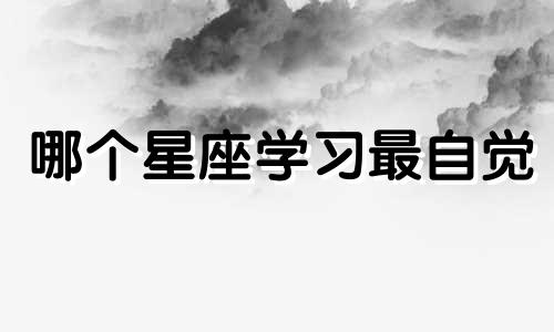 哪个星座学习最自觉