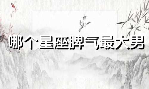 哪个星座脾气最大男