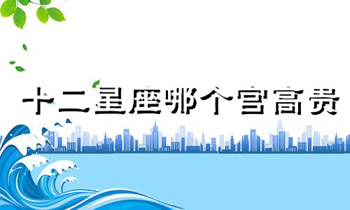 十二星座哪个宫高贵