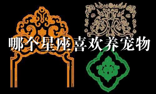 哪个星座喜欢养宠物