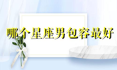 哪个星座男包容最好