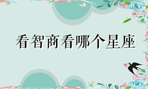 看智商看哪个星座