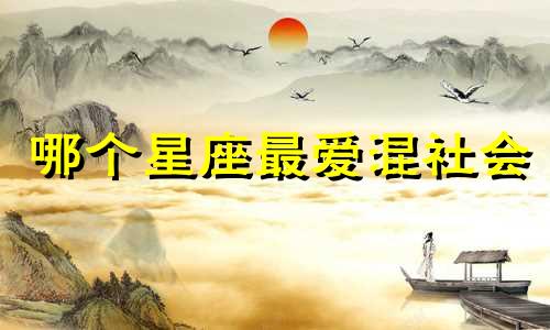 哪个星座最爱混社会