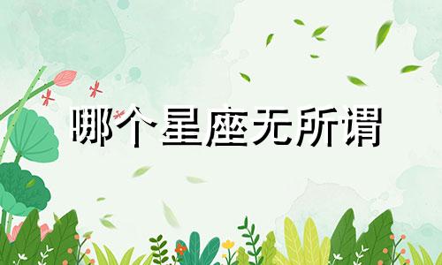 哪个星座无所谓
