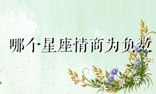 哪个星座情商为负数