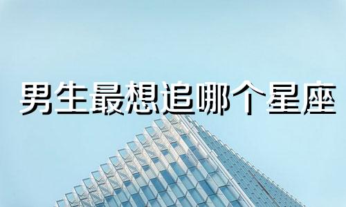 男生最想追哪个星座