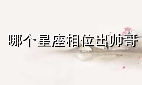 哪个星座相位出帅哥