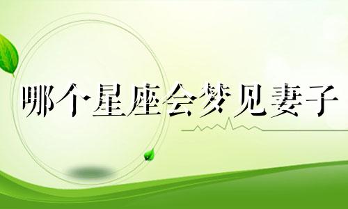 哪个星座会梦见妻子