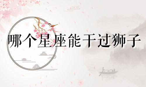 哪个星座能干过狮子
