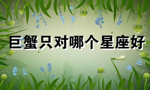 巨蟹只对哪个星座好