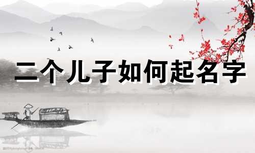 二个儿子如何起名字