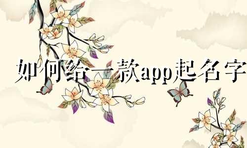 如何给一款app起名字