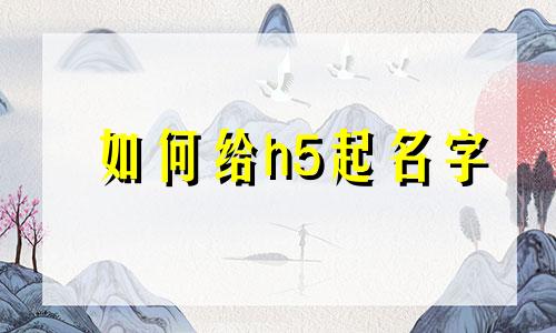 如何给h5起名字