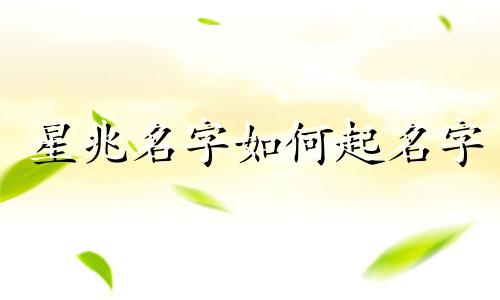 星兆名字如何起名字